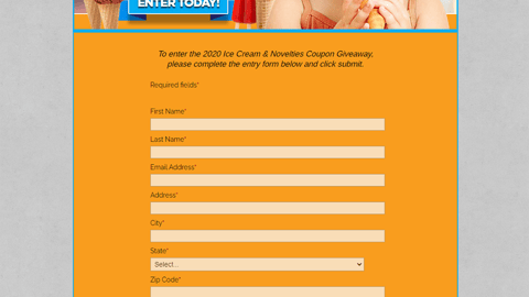 NFRA 'Win Ice Cream & Novelties for a Year' Entry Site